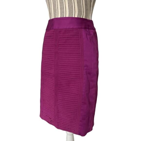 White House Black Market Layered Very Berry‎ Magenta Pink Pencil Skirt Size 12 - Picture 8 of 12